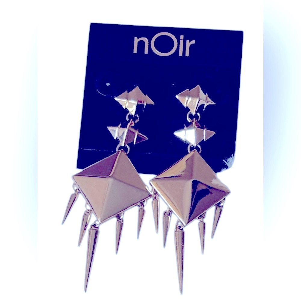 nOir gold tone dangling/dazzling “spike”‘earrings , approximately 2”